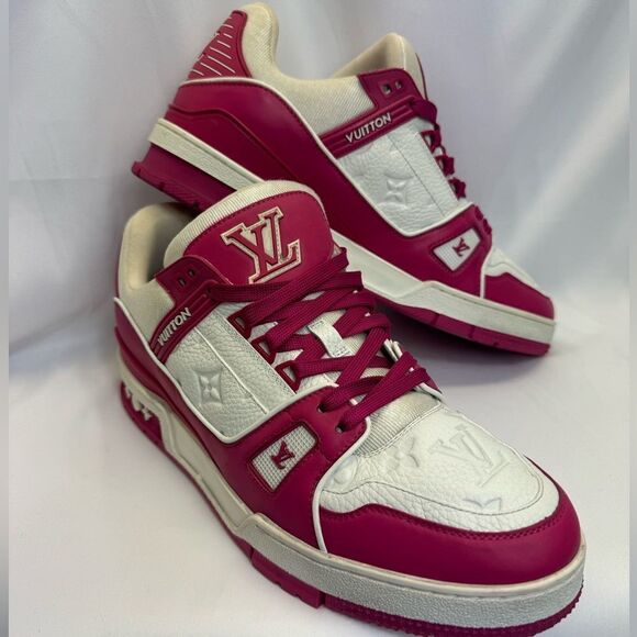 LOUIS VUITTON LV_Trainer line_Sneakers Low top sneakers UK 9US 10 PNK VL0232 - Picture 1 of 16